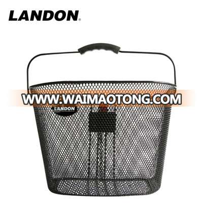 High Quality Bicycle Black Steel wire Mesh front storage Basket