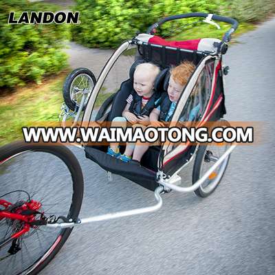 Baby Trailer with safety flag mountain bicycle cart trailer road bicycle double seats buggy foldable bicycle